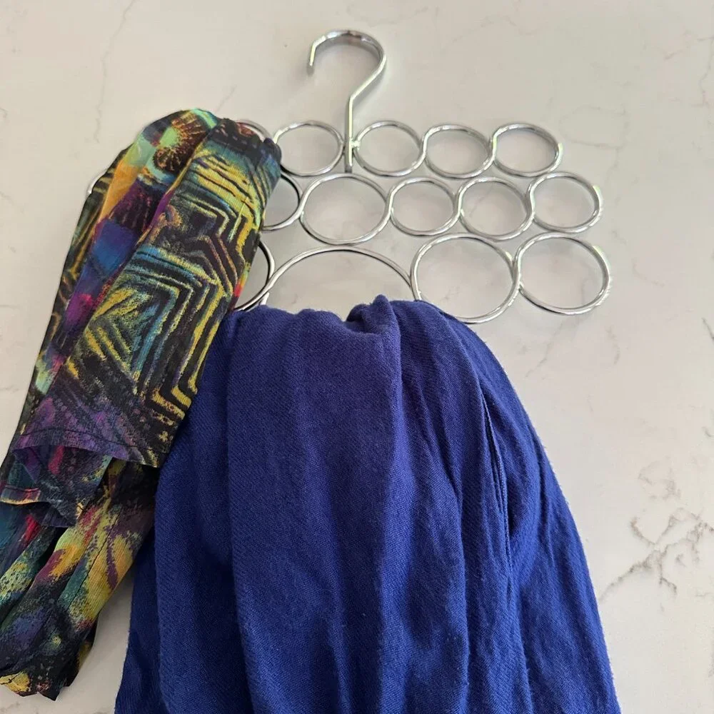 Chrome Hanging Scarf Holder